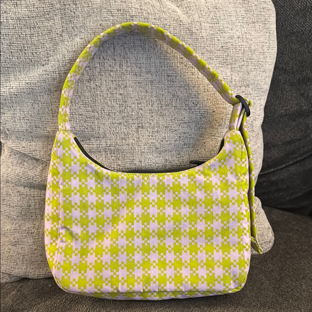 BAGGU mini nylon shoulder bag in Pink Pistachio pixel